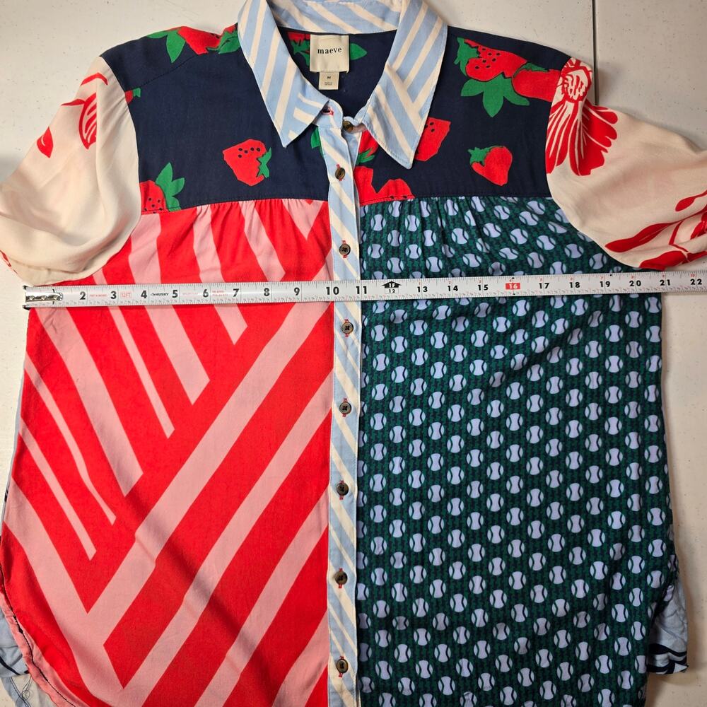 Anthropologie Maeve Paz Contrast Button-Down.  Size M. Retails $128 - Picture 6 of 12